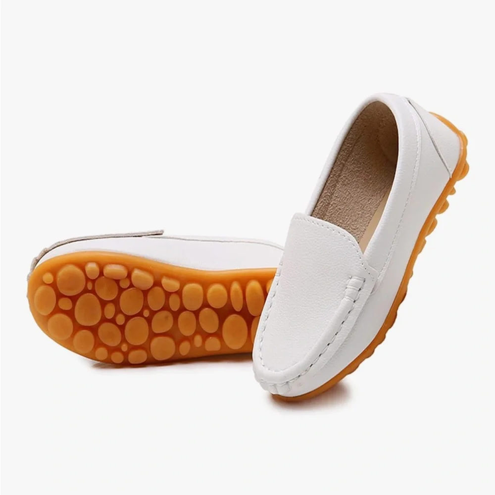 Kids White Loafers